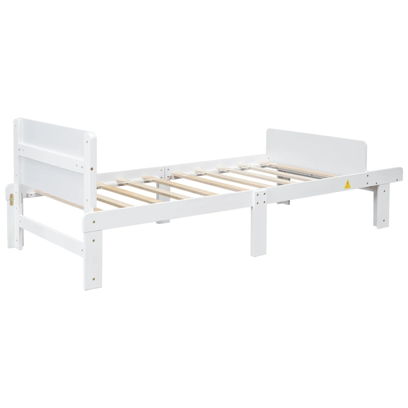 Create a chic and cozy bedroom look with this stylish and elegant white twin bed featuring a footboard bench for added comfort - perfect for enhancing the style and comfort of your bedroo