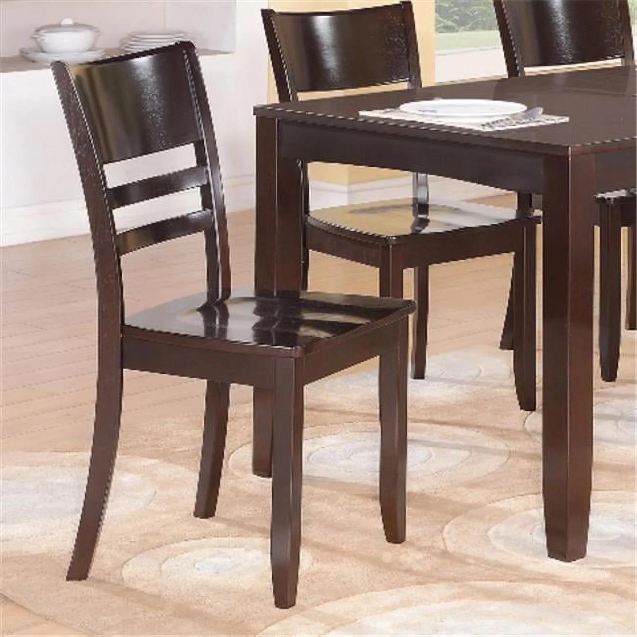 Wooden Imports Furniture LY-WC-CAP Lynfield Dining Chair with Wood Seat - Cappuccino