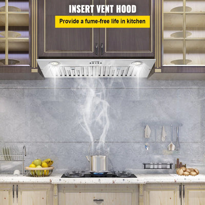 VEVOR Insert Range Hood 800CFM 3-Speed Inch Stainless Steel Built-in Kitchen Vent 30In