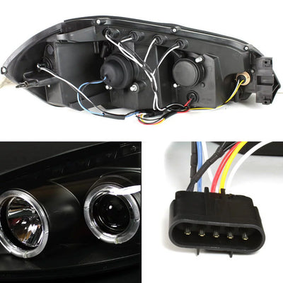 AKKON - For Black Smoked 2006-2013 Chevy Impala LED Halo Headlights + LED Tail Lights Lamps