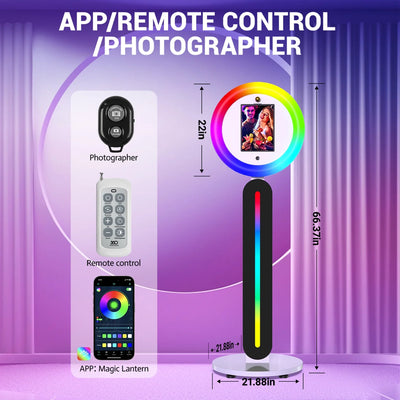 IPad PhotoBooth Stand with Light Ring Portable Stand Selfie Machine for Any iPad with Remote APP Control