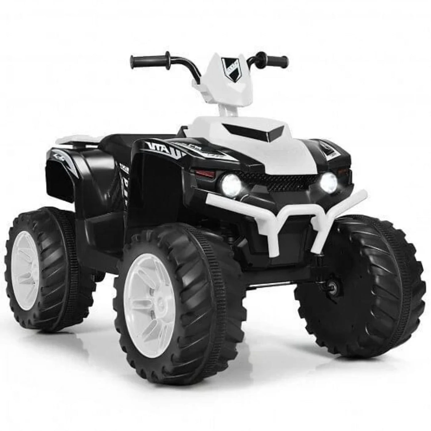 Electric ATV for Kids with LED Lights and Treaded Tires - White