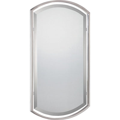 Modern Symmetrical Arches Architectural Wall Mirror with Beveled Edge and Floating Frame 21 inches W X 35 inches H-Brushed Nickel Finish Bailey Street