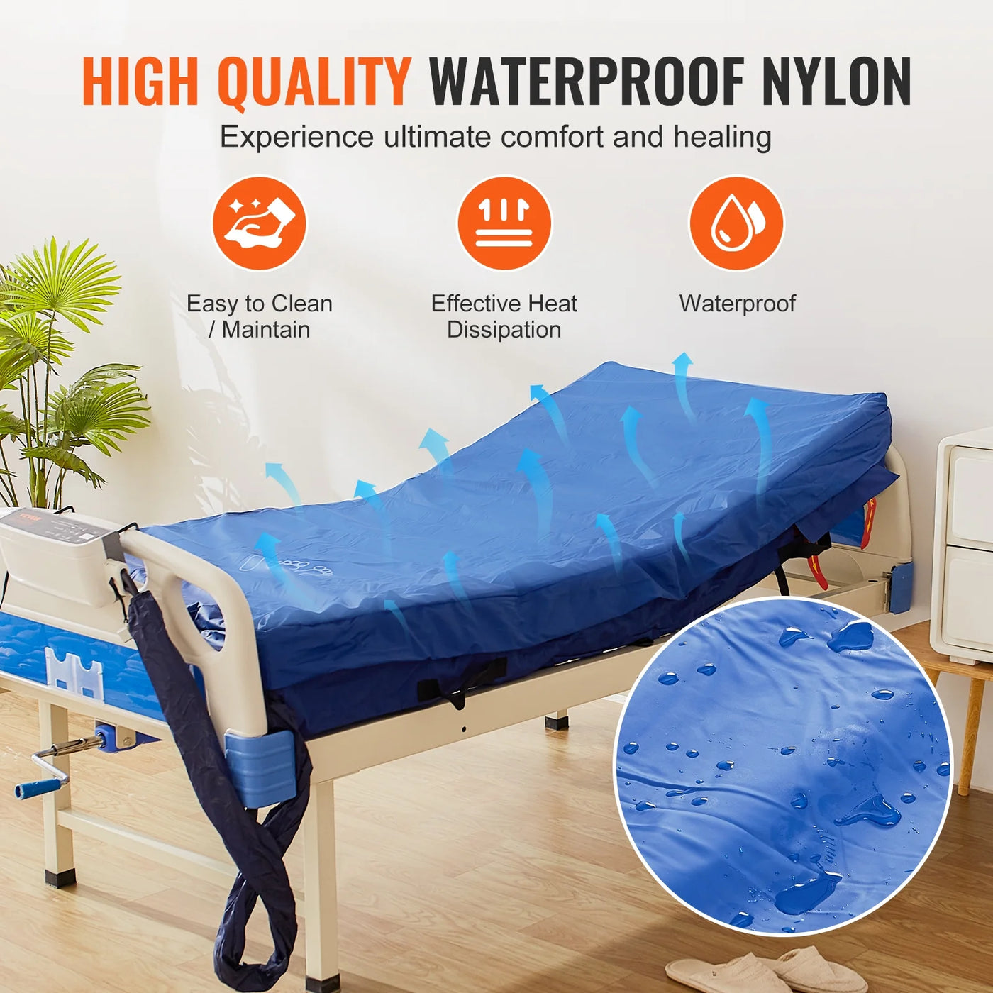 SKYSHALO Alternating Pressure Mattress, Dual-Layer Low Air Loss Hospital Replacement Mattress, Medical Bed Topper for Pressure Ulcers and Bed Sores - Variable, Inflatable Pressure Pump System