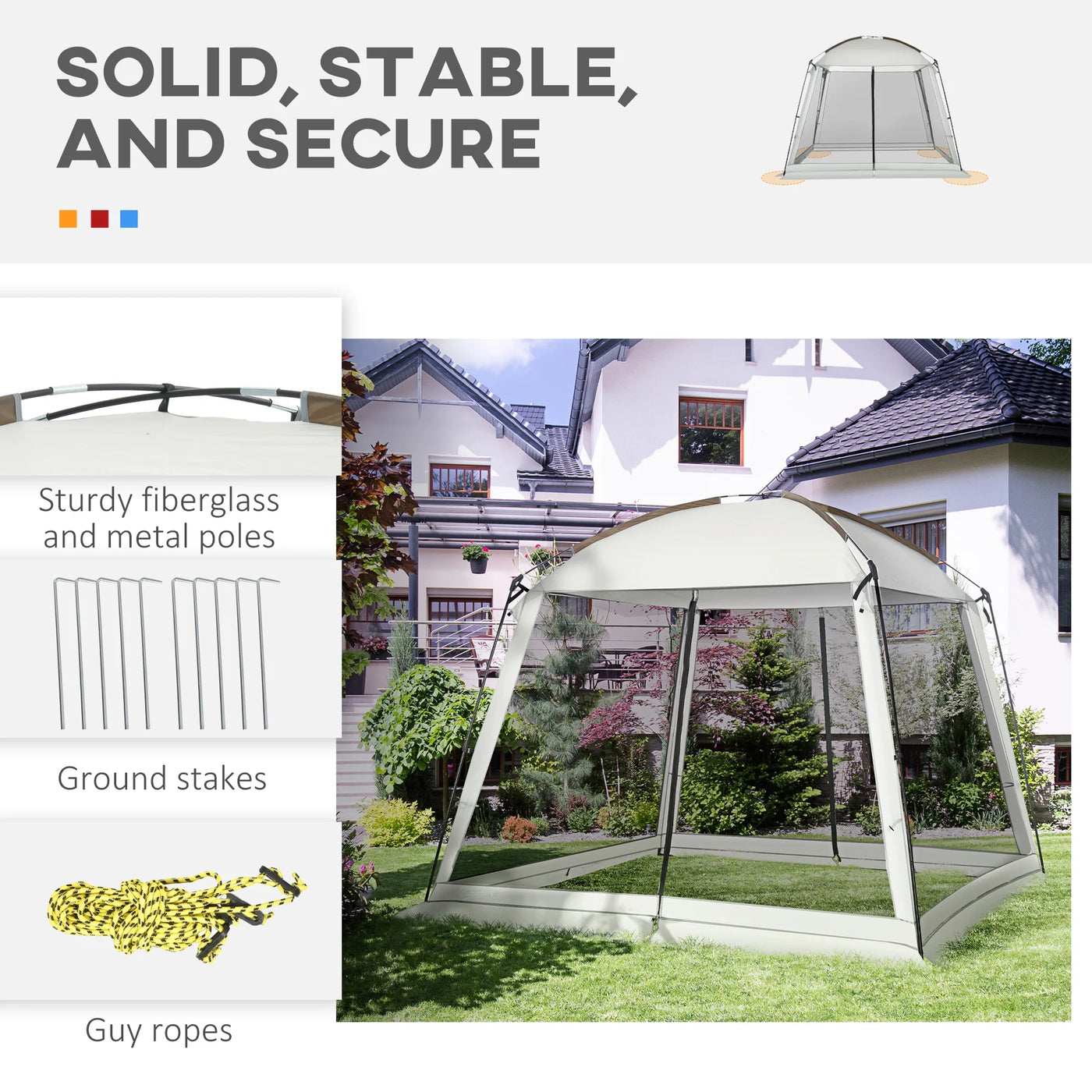 Outsunny Screen Tent, 10' x 10' Screen House Room with UV50+ Protection