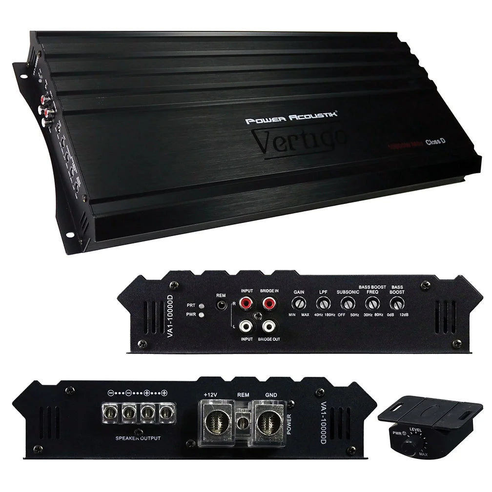 Power Acoustik 10000 Watt Mono Amplifier Class D Car Audio 1-Ohm Amp