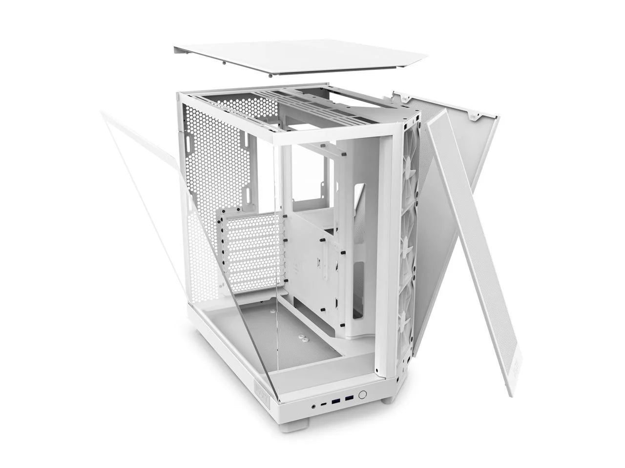 NZXT H6 FLOW Compact Dual-Chamber Mid-Tower Airflow Case, White, CC-H61FW-01