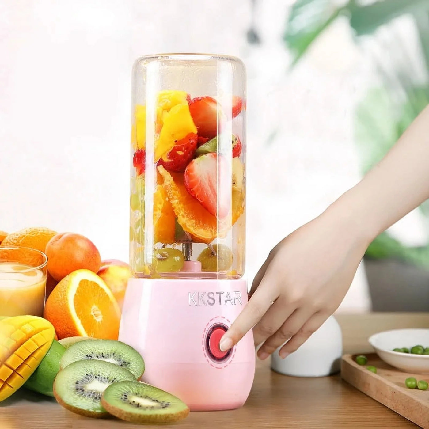 Juicer Glass Portable Smoothie Fruit Blender Mixer Juice Extractor Juicer Machine Manual Food Processor Exprimidor