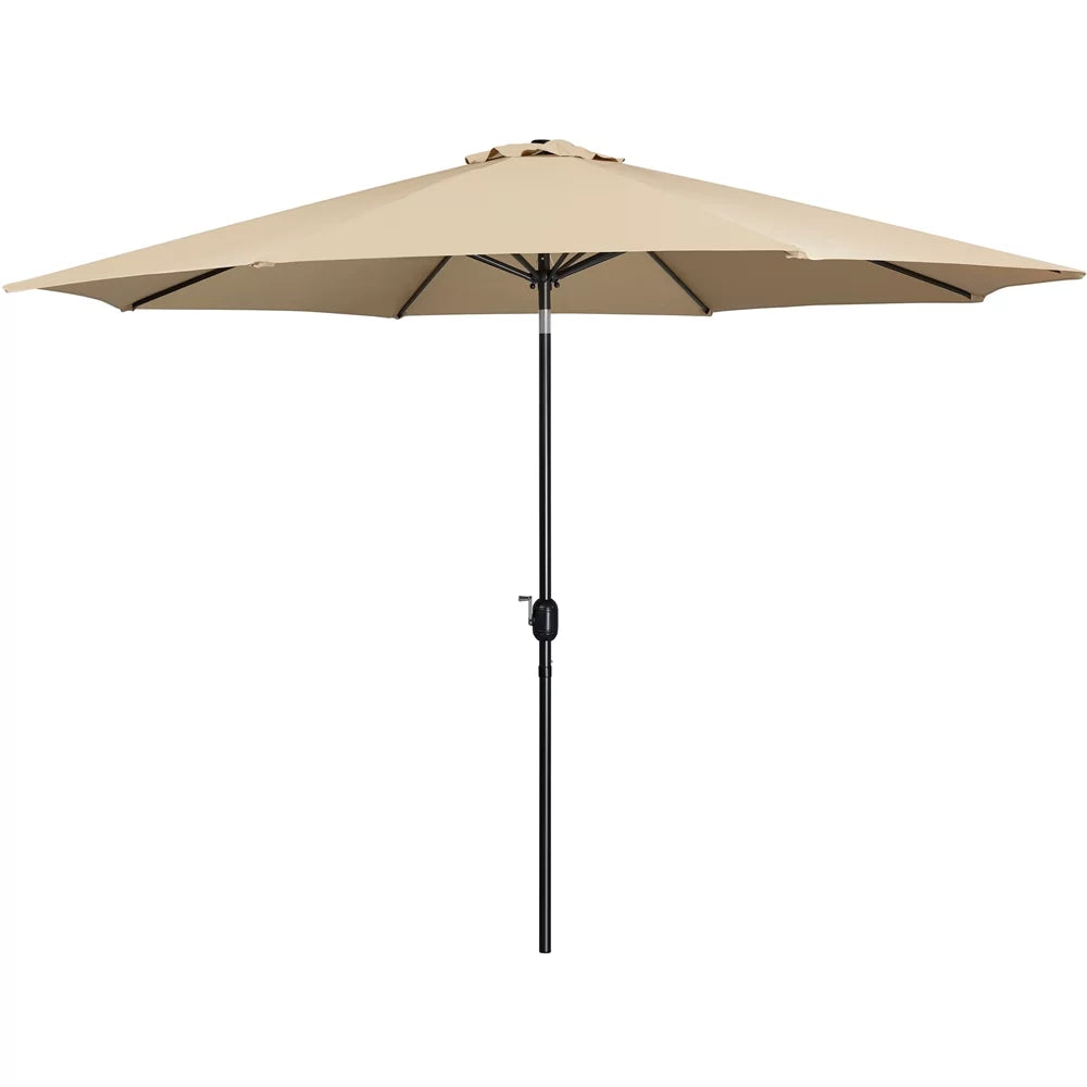 Topeakmart 11ft Patio Umbrella Market Umbrella with 8 Ribs Tilt and Crank for Garden, Deck, Backyard, Pool, Beach, Tan