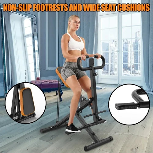 ACE-FIT 1-YEAR-WARRANTY,Foldable,250 LBS,35.43"L x 22.83"W x 43.70"H,Squat Machine for Home,Assist Trainer for Glutes with Resistance Bands,Ab Back/Leg Press Hip Thrust for Home Office Gym(Black)