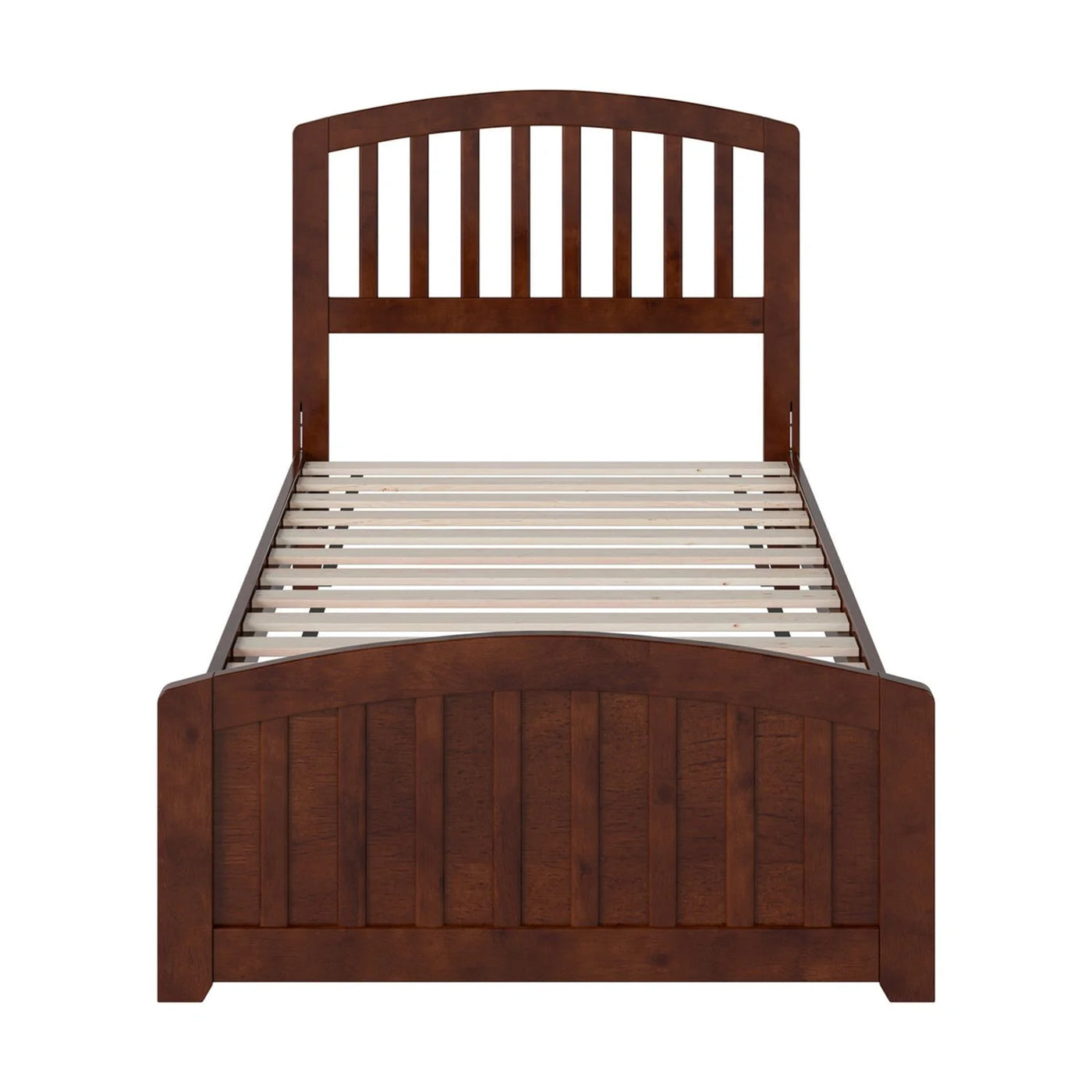 AFI Quincy Twin Solid Wood Low Profile Platform Bed with Matching Footboard, Walnut