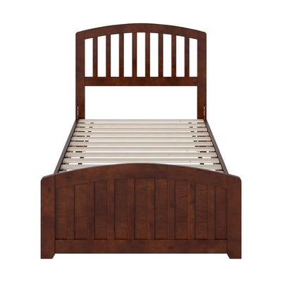 AFI Quincy Twin Solid Wood Low Profile Platform Bed with Matching Footboard, Walnut