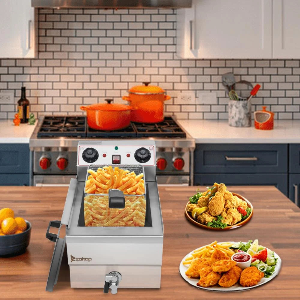 Ktaxon 12.5QT Deep Fryer 1700W Electric Stainless Steel Deep Fryer Adjustable Temperature