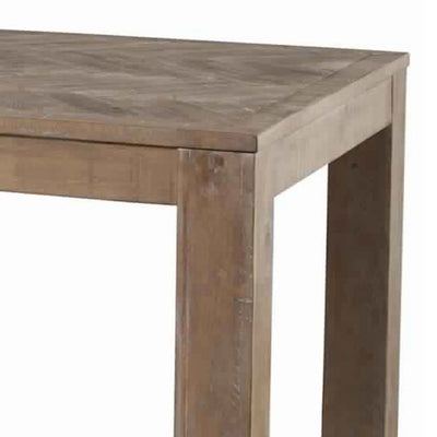 Rectangular Wooden Dining Table with Block Legs Weathered Brown