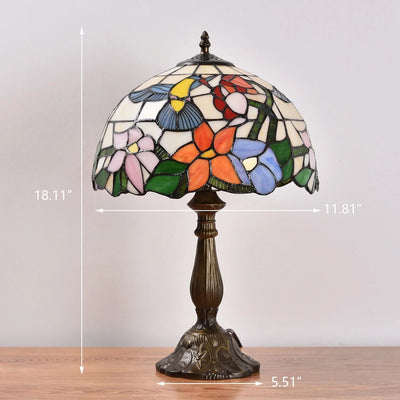 Tiffany Style Table Lamp Stained Glass Lamp Hummingbird Style Bedside Table Lamp Desk Reading Light 18" Tall Decor Bedroom Living Room Home Office