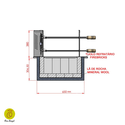 Brazilian BBQ Charcoal Grill with Firebox - 9 Skewers - Oca-Brazil