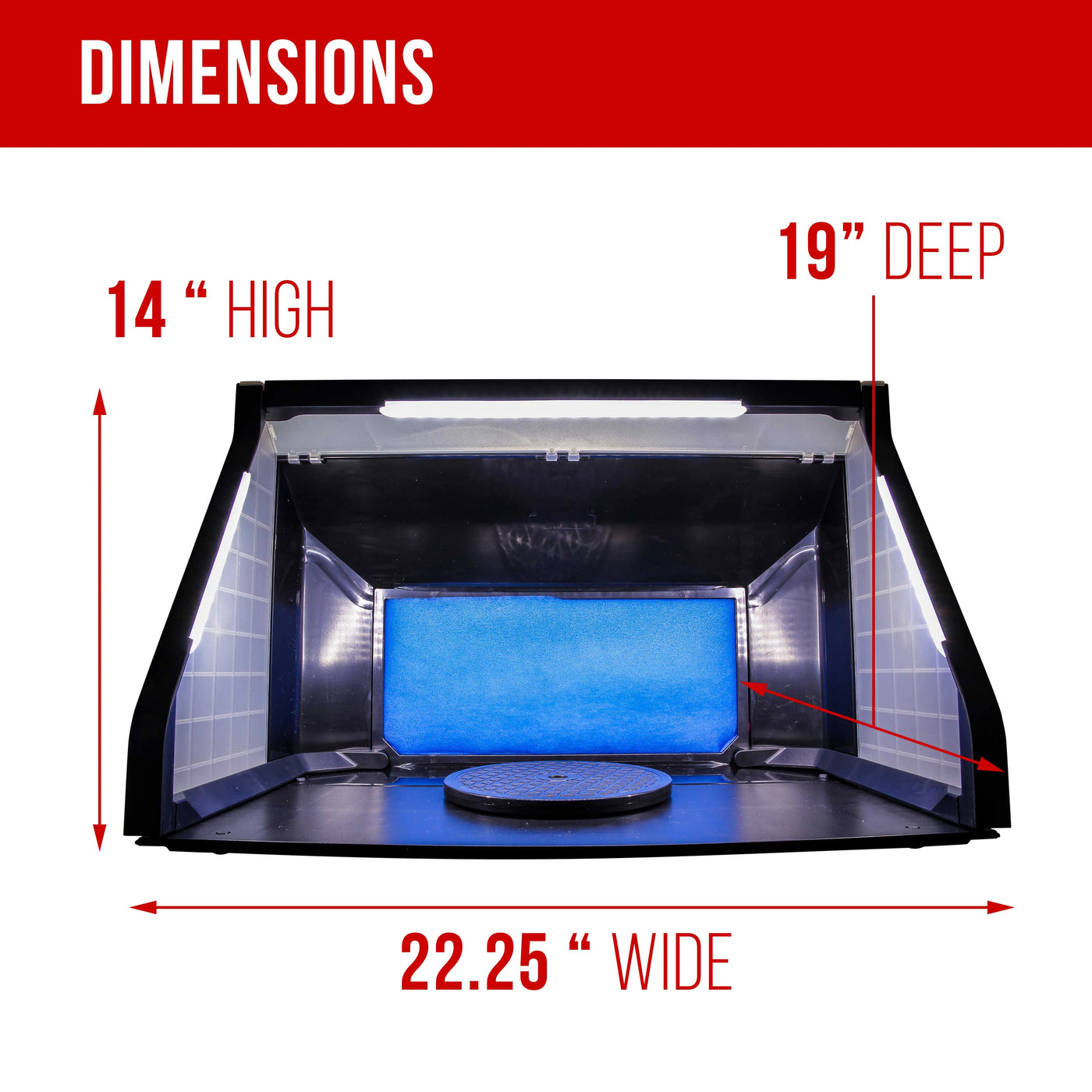 Portable, Dual Fan, Hobby Airbrush Spray Booth Kit with LED Lights, Exhaust Extension Hose (Extends up to 5.6 Feet)