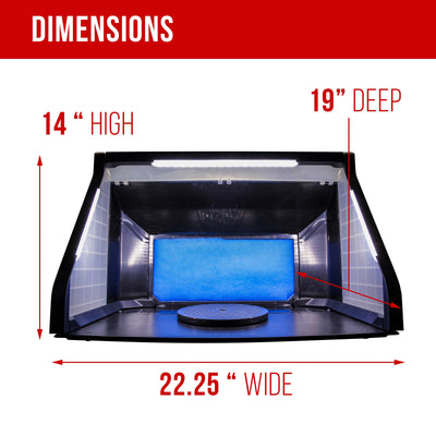 Portable, Dual Fan, Hobby Airbrush Spray Booth Kit with LED Lights, Exhaust Extension Hose (Extends up to 5.6 Feet)