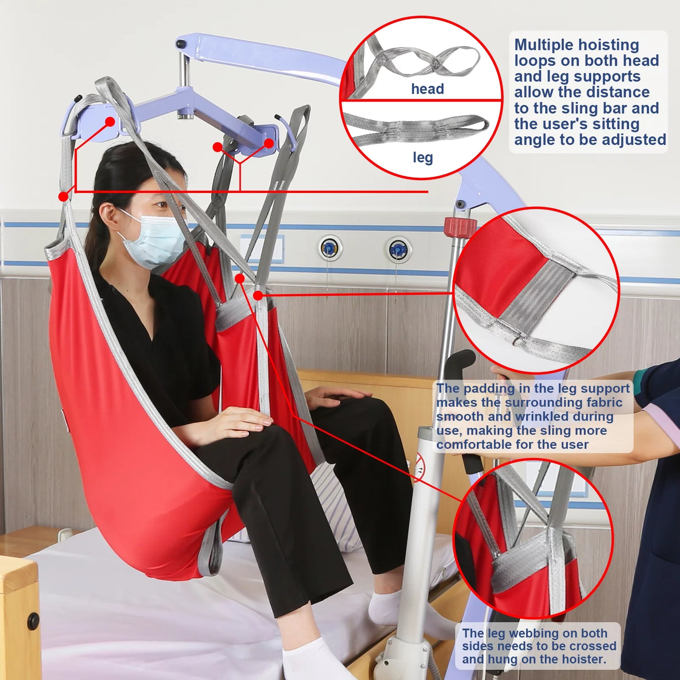 EZ Assistive Hoyer Lift Sling for Patient Transfer,Patient Lift Sling for Divided Leg,Hoyer Sling Transfer and Lift Patient Safely, 500lb Weight Capacity