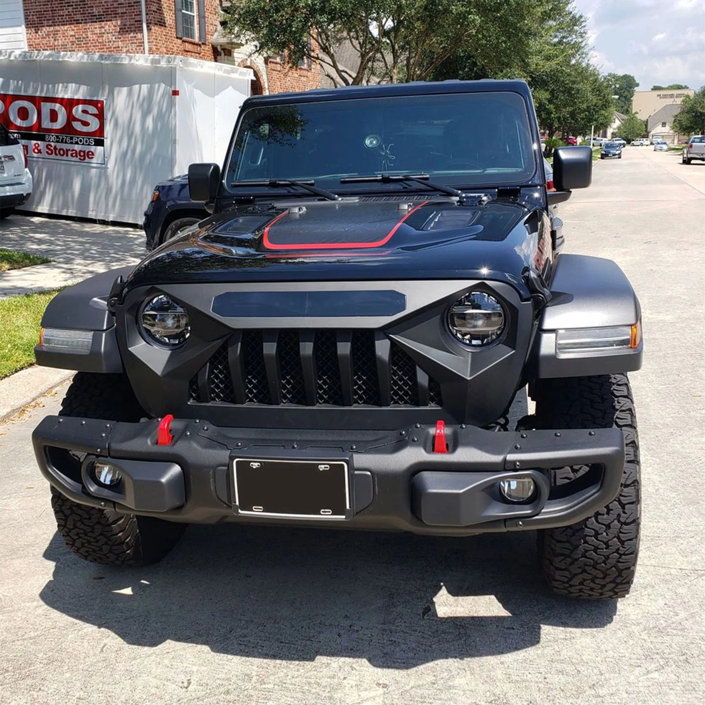 AMERICAN MODIFIED Demon Grille w/Red Lights for 18-21 Wrangler/Gladiator