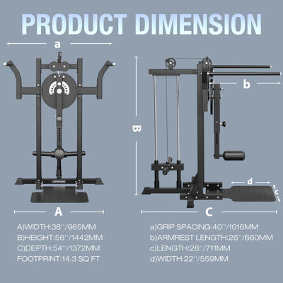 Syedee Leg Raise Machine, Adjustable Standing Hip Training Machine with 9 Height Setting,450lbs Capacity Plate Loaded for Hip Training and Home Gym Exercises