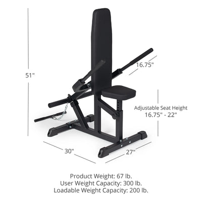 Titan Fitness Plate Loaded Seated Dip Machine, Rated 200 LB, Tricep/Bicep Press Down Machine, Upper Body Push Workout