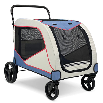 Foldable Pet Stroller for Large or 2 Dogs Cats Jogger Wagon with 4 Wheels