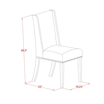 HomeStock H&made Home 5-Piece Dinette Set Included 4 Parson Chairs Upholstered Nails Head Seat & Stylish Chair Back & Dining Table With Table Top