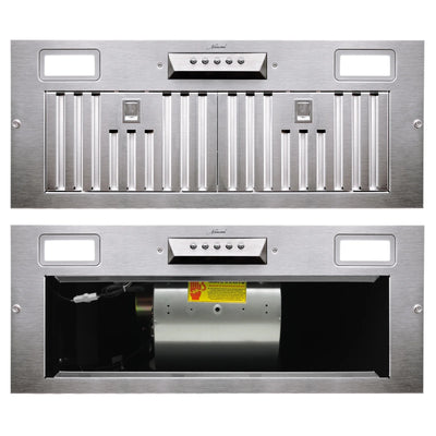 Range Hood Insert 30 Inch, 600 CFM Built-in Kitchen Hood with 3 Speeds, Ultra-Quiet Stainless Steel Ducted Vent Hood Insert with LED Lights and Dishwasher Safe Filters, Warm White