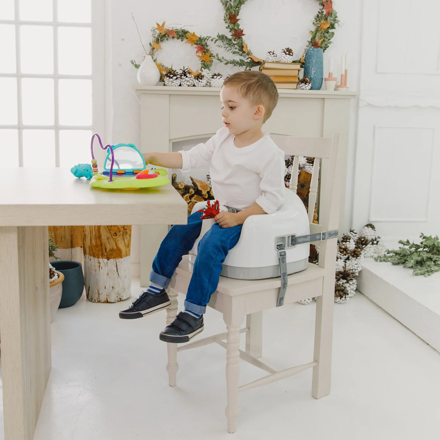 Bumbo Baby Toddler Adjustable 3-in-1 Booster Seat/High Chair, Hemlock