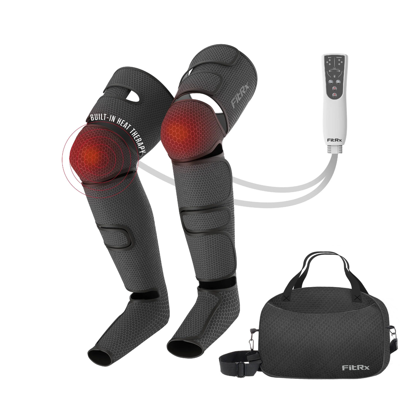 FitRx RecoverMax Leg Massager, Heated Compression Leg and Foot Massager with Multiple Massage, Intensity, and Heat Levels