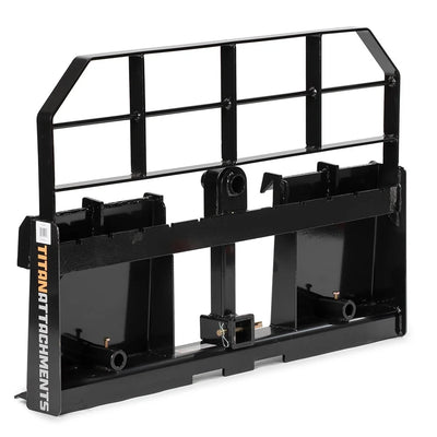 Titan Attachments Pro Series Pallet Fork Frame, Quick Tach Connection for Skid Steers, Tractors, Optional Pallet Fork Blades, Hay Spear Sleeves Included, 2" Receiver Hitch, Rated 6,000 LB