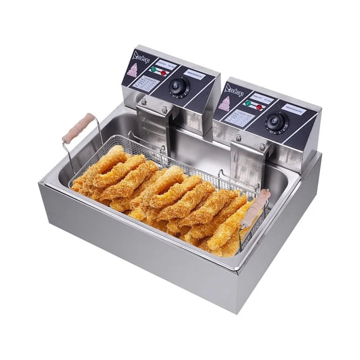 Bornmio 【Replace the old encoding 64372676】Eh83O 110V Oil Consumption 12.7Qt/12L Oil Pan Total Capacity 23.26Qt/22L Stainless Steel Large Single-Cylinder Electric Fryer 5000W Max