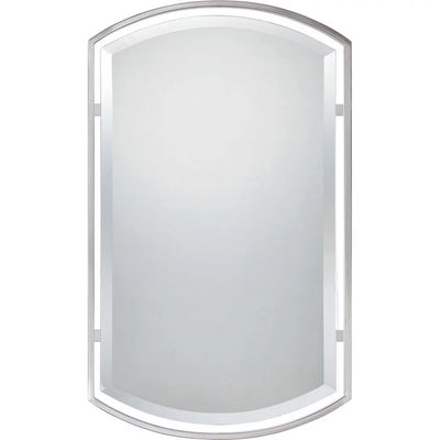 Modern Symmetrical Arches Architectural Wall Mirror with Beveled Edge and Floating Frame 21 inches W X 35 inches H-Brushed Nickel Finish Bailey Street