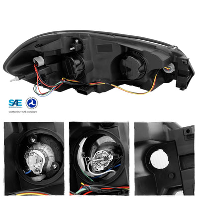 AKKON - Fits 06-13 Impala | 14-16 Impala Limited Black Light Tube Projector Headlamps + Black LED Tail Lamps