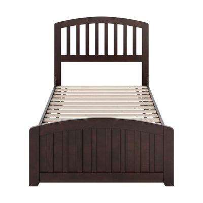 AFI Quincy Twin Solid Wood Low Profile Platform Bed with Matching Footboard, Espresso