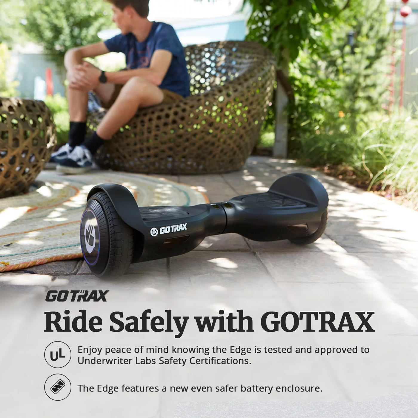 GOTRAX Edge Hoverboard for Kids Adults, 6.5" Tires 6.2mph & 2.5 Miles Self Balancing Scooter, Pink